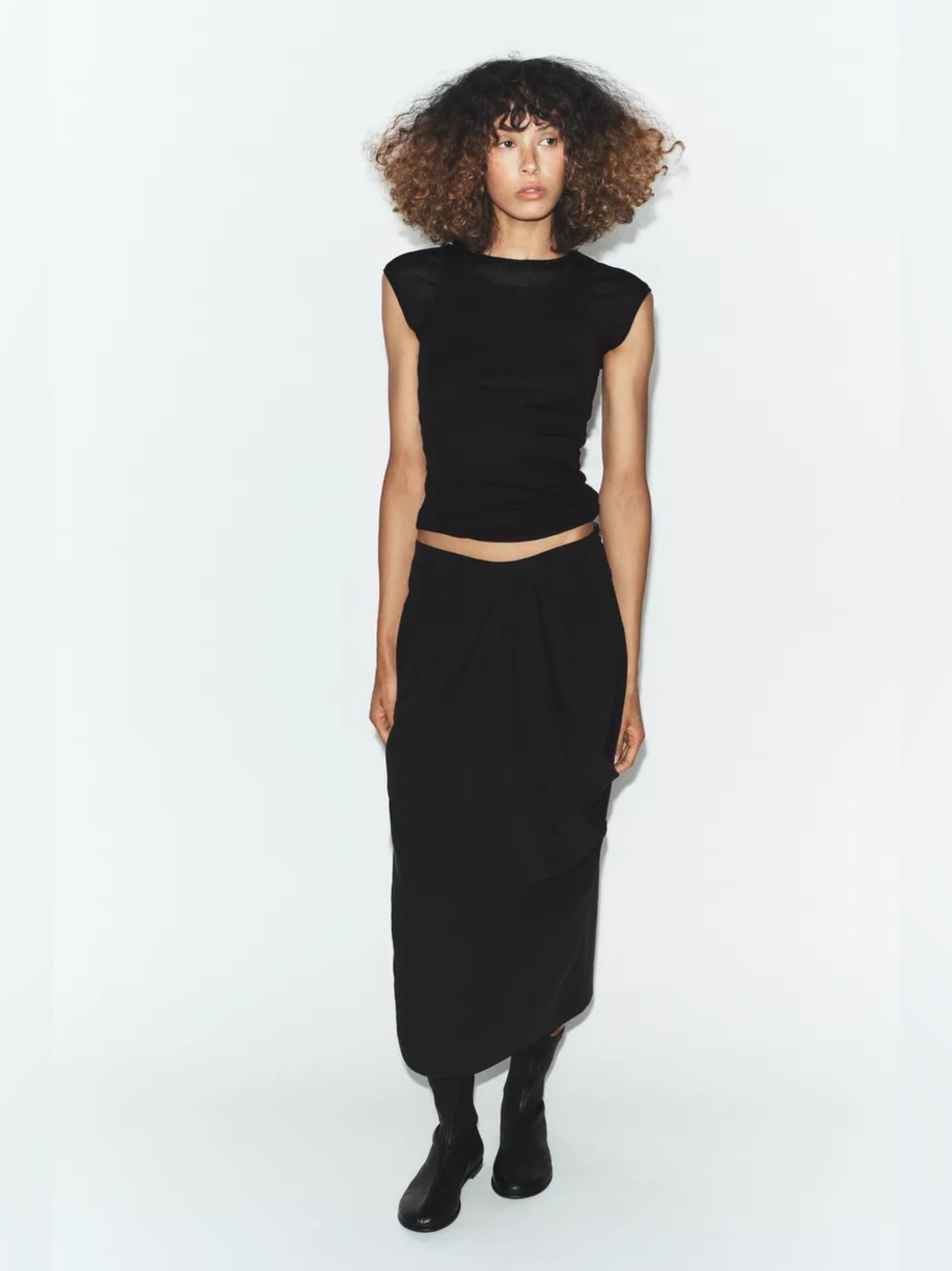 Zara pleated midi skirt